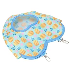 Konijnenvoerzak, herbruikbare hartvorm Stevige hooivoerzak Opvouwbare bedrukte Oxford-doek voor konijnen(gele anana’s)