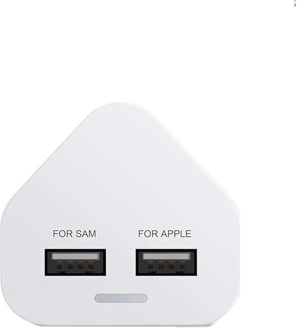 SS Tech CE Certified UK 2 USB Mains Charger Plug Adaptor 2.1 Amp [3 Pin Plug] Fast Charging replacement plug Compatible with All USB Cables