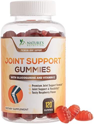 Joint Support Supplement - Extra Strength Glucosamine Gummy with Vitamin E - for Occasional Discomfort Relief for Back, Knees & Hands - Nature's Joint Health Supplement for Men & Women - 120 Gummies