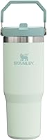 Vista 23 de Stanley IceFlow - Vaso con pajilla abatible con asa, de 20 onzas, tapa giratoria y popote abatible, botella de agua resistente a fugas, acero