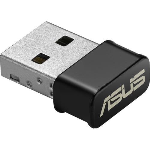 ASUS USB-AC53 AC1200 Nano USB Dual-Band Wireless Adapter, MU-Mimo, Compatible for Windows XP/Vista/7/8/1/10, Black by Asus - Used condition - CA$27.30