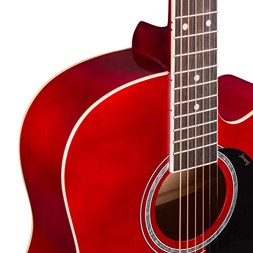 Image of JUAREZ Arpeggio 41 Inch Acoustic Guitar Kit, JRA41SP-RD Spruce Top, Rosewood Fretboard & Bridge, Truss Rod, Chrome Die Cast Machine Tuners, Red