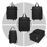 Foldable Duffel Bag, Large Rolling Travel Duffle Bag with Wheels Waterproof Collapsible Expandable Carry on Luggage for Women Men Duffel Bag with Wheels and Handle-Black - Image 7