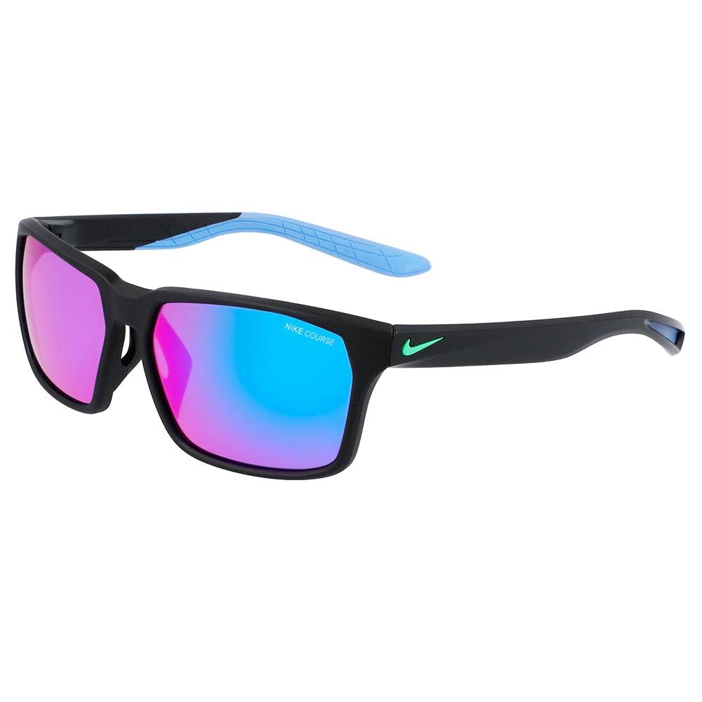 Nike MAVERICK RGE M DC3295 45776 010 matte black turq mirr Sunglasses Unisex Acetate, Standard, 15