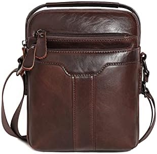 UBORSE Mens Shoulder Bag Leather Messenger Casual Vintage Crossbody Pack Handbag for Business Travel Hiking Daily Use