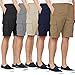 Galaxy by Harvic Men's Belted Cargo Shorts, Cotton Stretch Shorts with Multi Pockets, 3 Pack