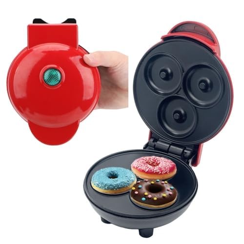 Mini Donut Maker Machine for Kid-Friendly Breakfast, Snacks, Desserts & More with Non-stick Surface, Makes 3 Doughnuts-image-20