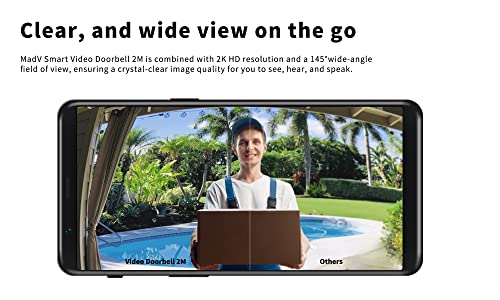 MADV Smart Wireless Video Doorbells 2M, 2K HD Video, Smart Voice-Changing, HD Infrared Night Vision, Clear Two Way Audio, Easy Setup in Mintues,Security Camera System for Outdoor Home by MADV - Image 4