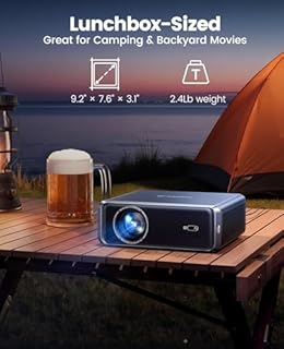 Proiettore 4K [Compatibile con Netflix]1000ANSI Auto Focus/Keystone 4k smart tv Projector, WiFi6 Two-way Bluetooth5.3 Proiettore Portatile 1080p nativo con HDMI ARC/CEC Home Cinema/Esterno Nero