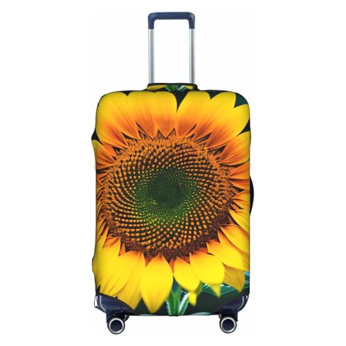 Housse valise tournesol blanche lavable en polyester S