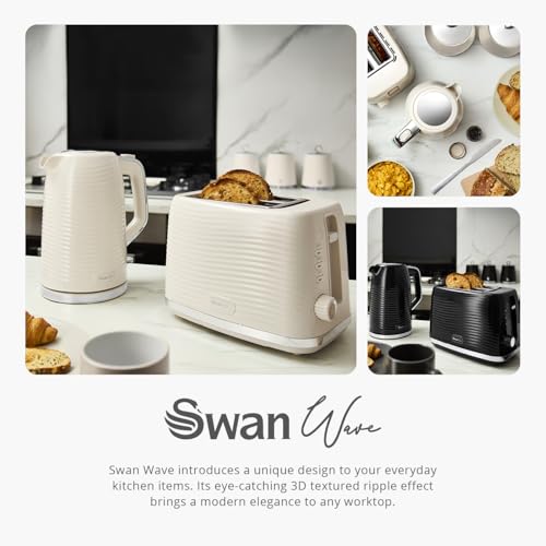 Swan Wave Cordless Kettle - Rapid Boil, Dry Boil Protection & Auto Shut-Off, 360° Base, Removable Limescale Filter, 1.7L, 3000W, Cream, SK19034CRM - Image 5