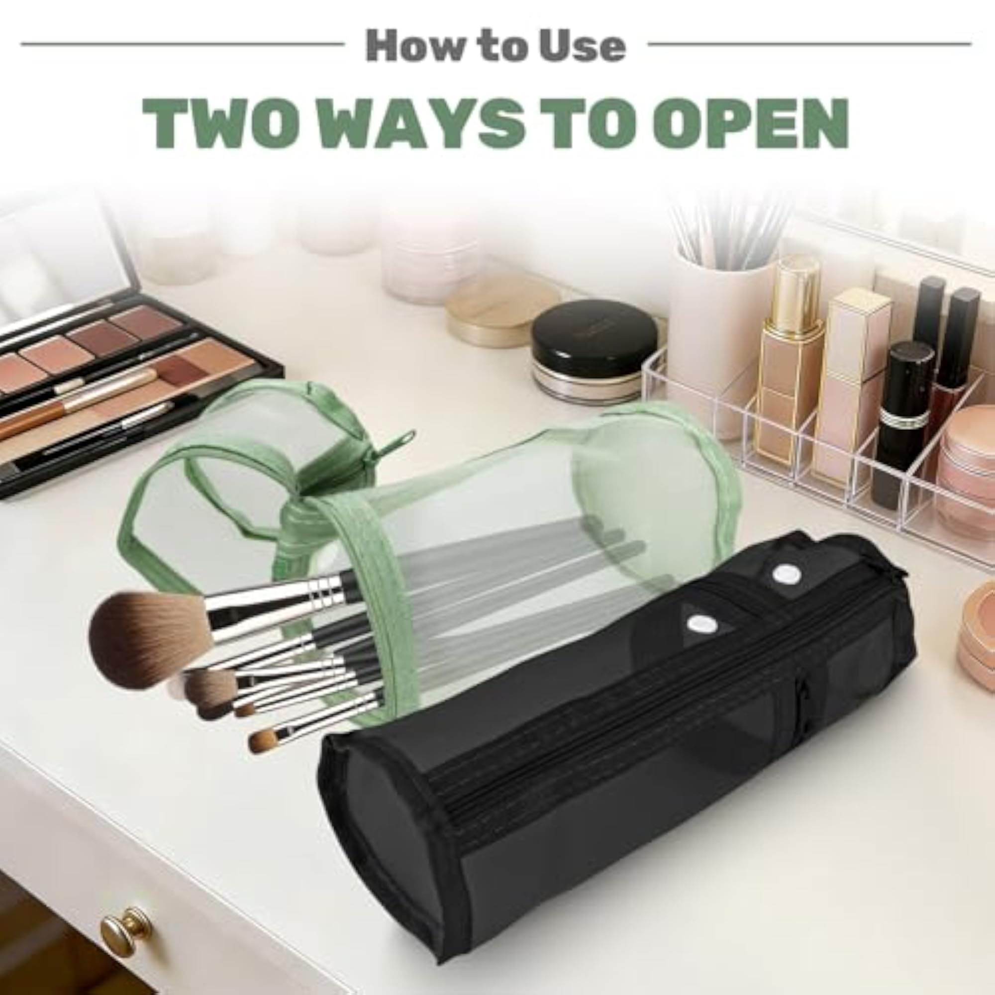 4 Pack Travel Makeup Brush Holders, Portable Organizer