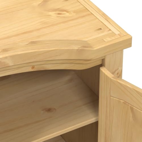 Vidaxl Armadio Corona In Legno Massello Di Pino 194X52X186 Cm - Per Camera Da Letto E Ingresso, Con Anta - 7