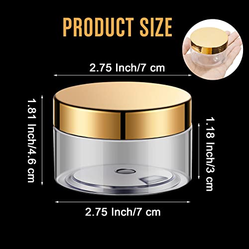 Image of Patelai 4 Pcs Plastic Jars Wide Mouth with Lids,4 Ounce,Gold