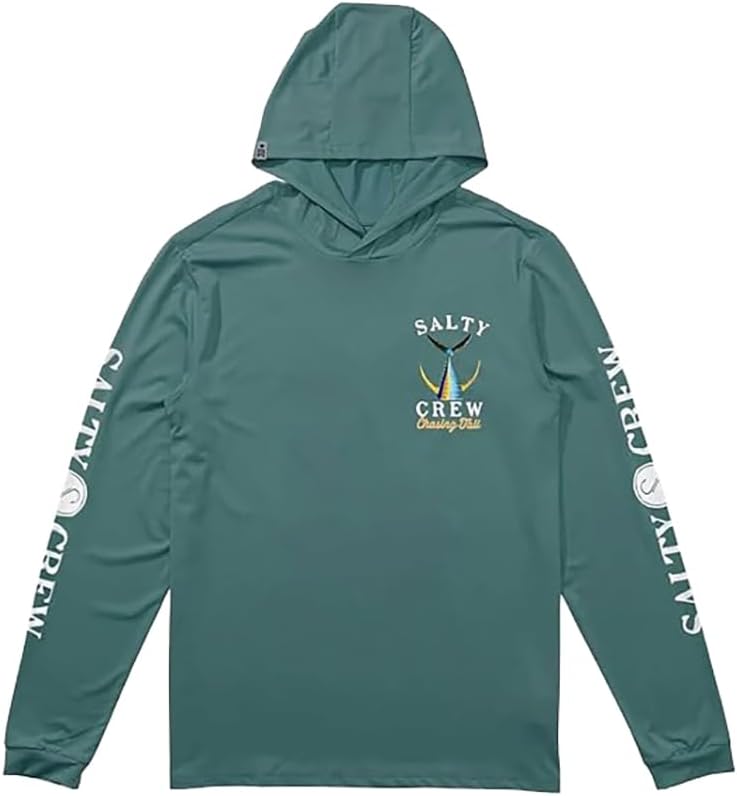 Salty Crew Men's Tailed Hooded Sunshirt – Lightweight Feel, Performance Fit, Outdoor Surf Coverage
