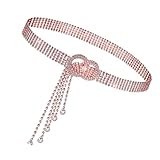 Améliorez vos styles avec la ceinture en strass, dotée de cristaux étincelants et d'anneaux réglables qui ajoutent une touche de luxe à toutes les tenues