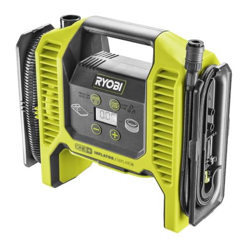 RYOBI - Compresseur - gonfleur 18V - jusqu'à 10,3 Bars/jusqu'à 500 L/Min - Livré avec 3 Embouts de gonflage - R18MI-0