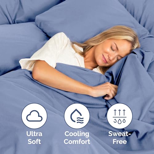 Image of Twin Size 3 Piece Sheet Set - Ultra Soft & Cooling Sheets - Dusty Purple | Fits 8 Inch to 16 inch Mattress, Wrinkle Free & Fade Resistant with Deep Pockets, Breathable, Comfy Hotel Luxury Bedding