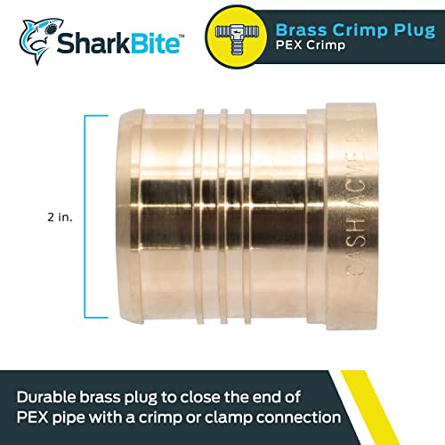 SharkBite 2 Inch Crimp Plug, Brass Plumbing Fitting, PEX Pipe, PE-RT, UC0454 by SharkBite - Used condition - Image 2