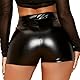 Stilvolle Damen Lackleder Booty Shorts High Waist Mini Short Clubwear (M Schwarz)