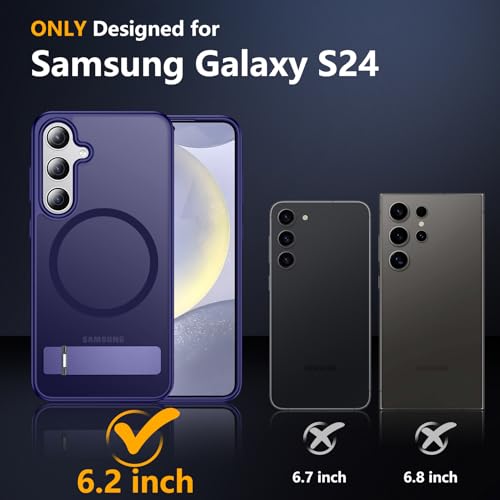 Image of SPIDERCASE Magnetic for Samsung Galaxy S24 Case, [3 Stand Ways][ Military Grade Drop Protection] with Invisible Stand Shockproof Slim Case for S24 6.2 inch,Purple