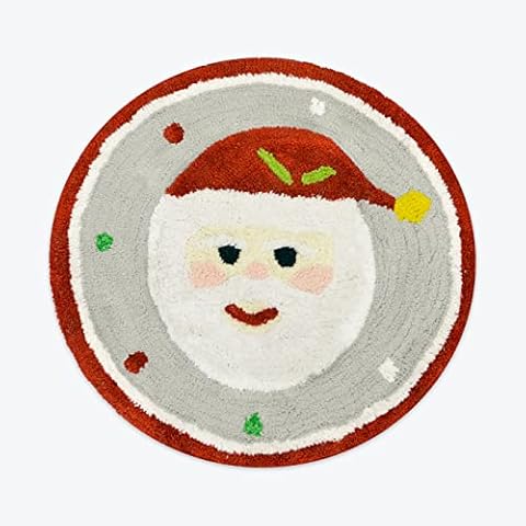 Hand Tufted Santa Bath Mat 70cm Cover