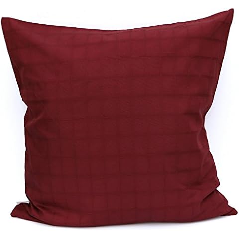 AA WHOLESALE AND RETAIL 100% Cotton Jacquard Plain Dyed Cushion Cover 20x20(Wine) Cover