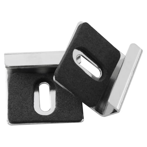 Image of DJF Stainless Steel Large Heavy Duty clamp Mirror Holder of Metal Mirror mounting kit Wide Channel Frame clamp kit Large Heavy Duty clamp for Wall mounting -8pcs
