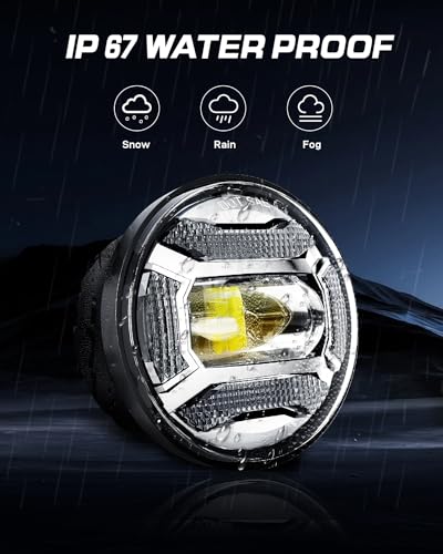 Image of LX-LIGHT DOT Chrome 60W 4.5 Inch LED Passing Light with DRL LED Fog Lamps for Motorcycles Auxiliary Light Bulb Motorcycle Projector Driving Lamp