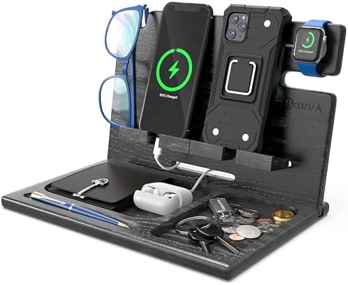 BarvA Two Phone Docking Station | Night Stand Desk Organizer | Wo...