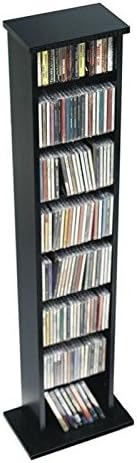 Miniatura 2 de Hawthorne Colecciones 51" Slim CD DVD pared soportes de almacenamiento Rack en negro
