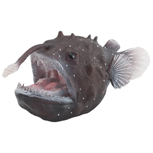 Pez pescador de plástico de 5.3 pulgadas para decoración de criaturas marinas