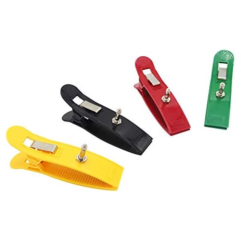 Universal ECG/EKG Electrodes Multiple Color Limb Clamp Nickel Both 4.0 and 3.0mm Adult Size Set of 4 Cover