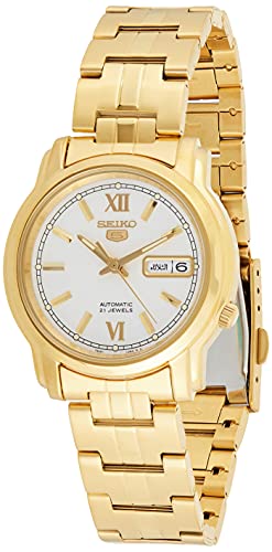 Seiko Men's SNKK84 Gold Plated Stainless Steel Analog with White