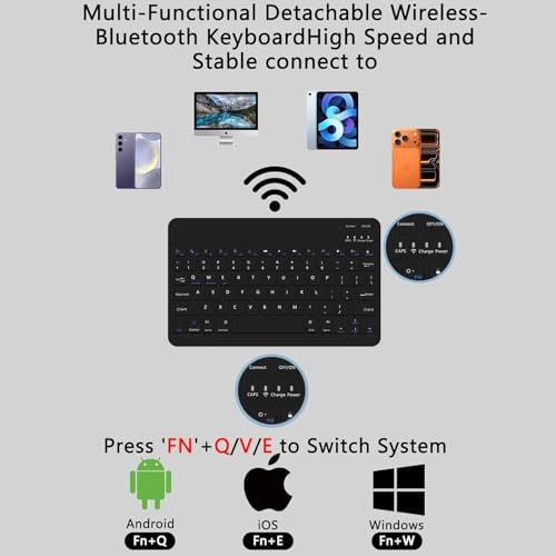 Funda con teclado Bluetooth para iPad 10.9 que evita rayones con protector de pantalla 4