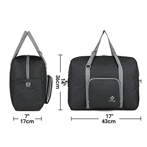 For Spirit Airlines Foldable Travel Duffel Bag Tote Carry on Luggage Sport Gym Duffle for Men and Women (Pure Black)