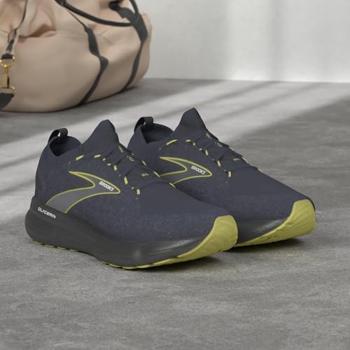 Brooks Men’s Glycerin StealthFit 20 Neutral Running Shoe - Blue/Ebony/Lime - 11.5 Medium