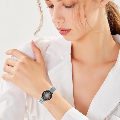 Lässige Uhren für Frauen- koreanischer Stil, einfache lässige Damenuhr mit großen- Damenuhr mit Zahlen, große Damen- Armbanduhr für kleine Handgelenke, Hellblau1, Refer to description, Unise-2
