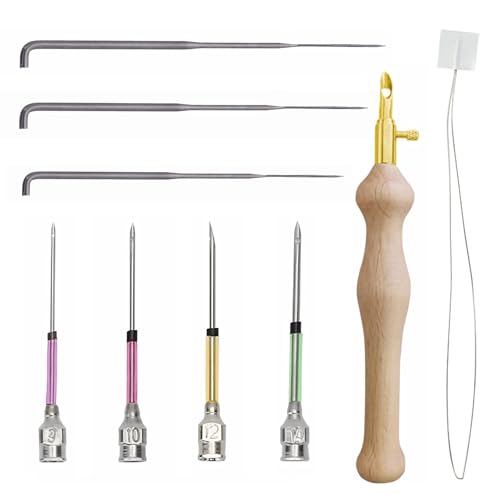 8 Pcs Punch Needle Kit, Needle Punch Tool Kit, Punch Needle Kits for Adults Beginners, Adjustable Punch Embroidery Kits Sewing Embroidery,for Adults Beginner Floss Cross Stitch Needlework Diy Craft