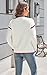 Women's Heart Sweater Crew Neck Casual Long Sleeve Loose fit Love Print Ribbed Knit Sweaters Pullover Top White M