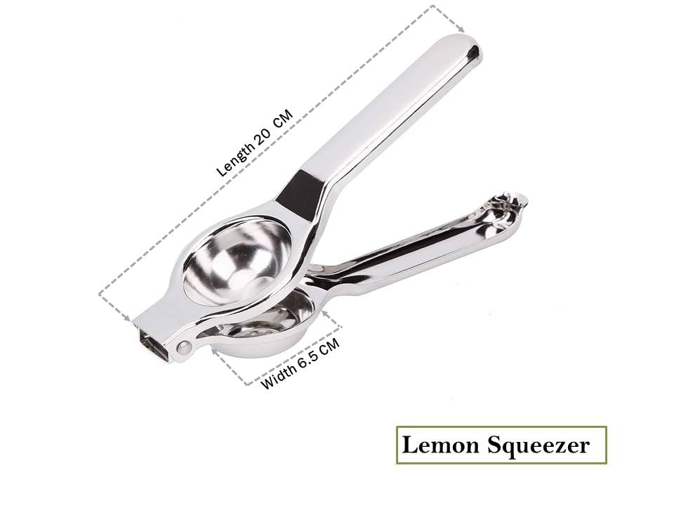 Image of Ajay's Shoppe Stainless Steel Lemon Squeezer 20 CM | Heavy Duty Hand Press Juicer with Strong Grip Handle