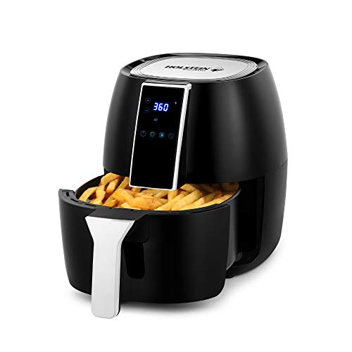 Holstein Housewares 3.7QT Digital Air Fryer. Hot Air Technology & PFOA Free Non Stick Coating for Less Oil Use with Led Display. 7 preset options, Air Fry, Bake, Grill, Dehydrate & roast. Black