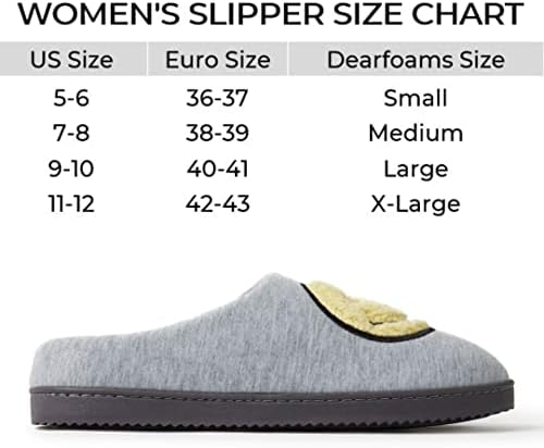 Dearfoams Unisex Men's Smile Icon Retro Preppy Slipper, Women's Grey, X-Large | Image 5
