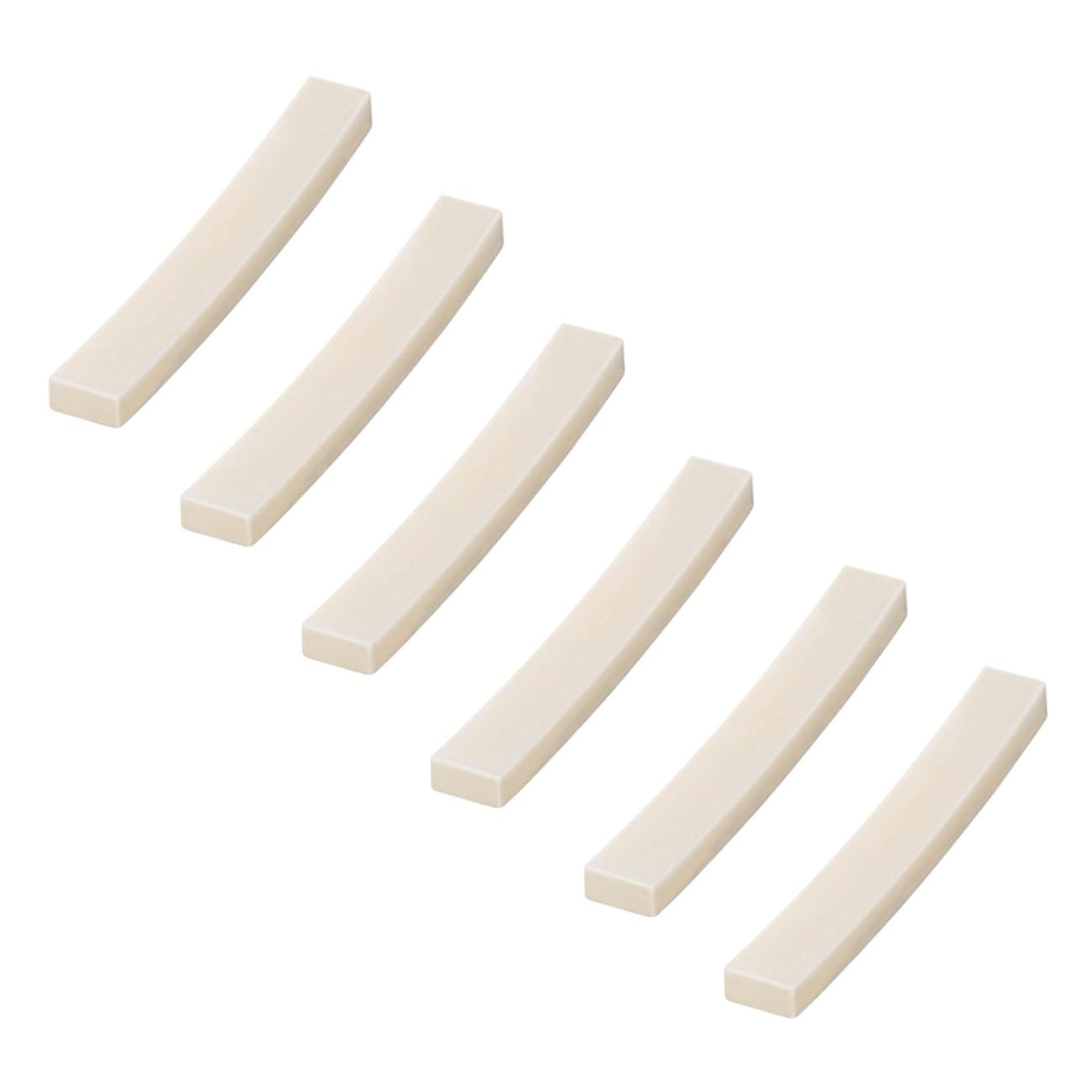 Wakauto 6 Pcs String Nut Blank Uncut Vintage Electric Guitar Nut Blank Cattle Bone Guitar Part Compatible