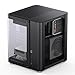 JONSBO TK-1 Black Micro ATX Mini Tower Computer CASE, Hyperboloid Glass Design, Separated Cabinet Structure, Al Alloy Shell Matx Desktop PC Case, Support ATX Power supply/240 AIO, Black