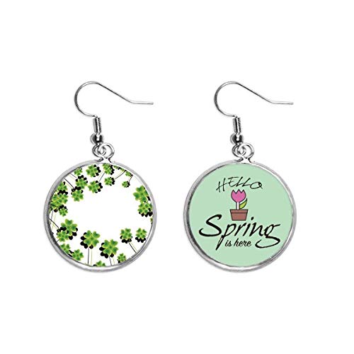 Pendientes de trébol de cuatro hojas joyería de Irlanda para regalo de San Patricio