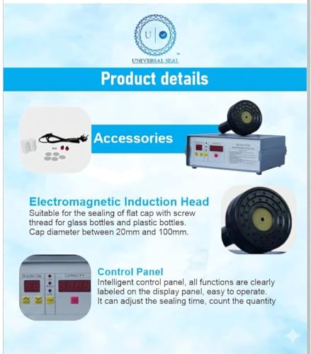 Image of DCGY-F200 Economic Induction Sealing Machine | 20-80mm Cap Foil Sealer | Portable Handheld Bottle Induction Sealer for Leak-Proof & Tamper-Evident Packaging