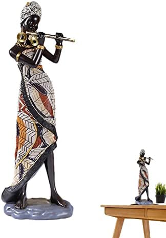African Statue for Home Decor - Lady Figurine Statue Decor,Collectible Black Women Vintage Gift Crafts, Resin Ornament for Home Interior Znet-au