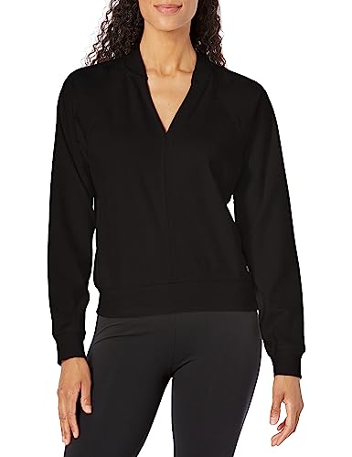 Image of Andrew Marc Women's Performance Flattering Chunky Rib Collar L /S V-Neck Raglan Pullover