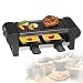 Raclette Grill 2 Personen zum Grillen und Überbacken Grillplatte Tischgrill Elektrogrill (2 Pfännchen, Antihaftbeschichtung, leicht zu reinigen, Grill, Schwarz)